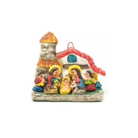 Vintage Retablo, Vintage Nativity Retablo, Peruvian Folk Art, Vintage Peruvian Decor, Peruvian Sculpture, Nativity Ornament, Christmas Nativity Ornament