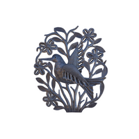 Bird in Flower Field, Garden Bird in Flower Field, Garden Bird, Metal Garden Decor, Garden Wall Art, Garden Wall Sculpture, Bird with Wings, Garden Bird with 3D Wings 