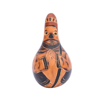 Hand Carved Peruvian Gourd, Peruvian Folk Art, Peruvian Decor, Peruvian Art, Peruvian Sculpture, Vintage Peruvian Art, Peruvian Farmer, Peru Farmer Man, Man in the Andes, Vintage Folk Art