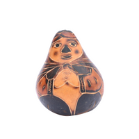 Kneeling Man, Vintage Gourd, Vintage Peruvian Gourd, Peruvian Gourd, Vintage Peruvian Gourd, Praying Gourd, Religious Decor, Vintage Peruvian Folk Art, Folk Art Peru, Peru Folk Art