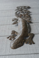 Gecko Climbing the Wall, Garden Indoor and Outdoor Decor, Quality Haitian Craftsmanship 5" x 34"