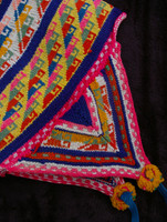 vintage Andean Peruvian Bolivian chullo made from colorful alpaca wool