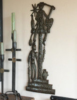 Baron Samedi, Ghede on top of the cross, Haiti Metal Wall Art  11" x 32.75"