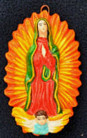 Our Lady of Guadalupe ceramic charm Peru