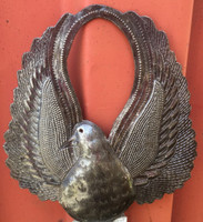 Dove in Flight, Haitian Metal Home Decor 8.5" x 9"