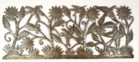 Garden panel with flowers and birds haiti metal art