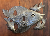 Swimming Fish Switch Plate Cover, Sturdy Metal