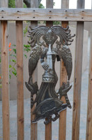 Angel playing music, it's cactus metal art haiti REC155, patio, garden collection