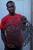 Heart, Traditional Haiti Symbol of Protection and Love, Recycled Metal Wall Art 23" X 22.5", fair trade artists