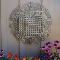 Heart, Traditional Haiti Symbol of Protection and Love, Recycled Metal Wall Art 23" X 22.5", Mother's day gift