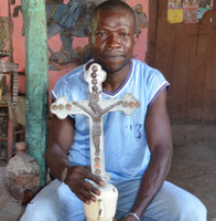 Up-cycled Haiti metal Cross with Christ