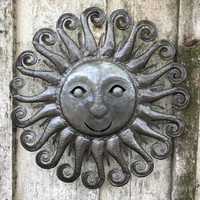 Sun farmhouse decor, haitian metal recycled steel wall art