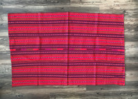 Vintage Solola Tzute Guatemala, Hand Woven Textile, Red and Brown Tones, Table Cloth, or Shawl, or Decorative Wall Hanging SKU: Table Cover 1