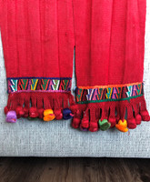 Handwoven Chajul Faja from Guatemala, Vintage Textile, Hand Embroidered with Asymmetrical Motifs, Folk Art Home Decor
