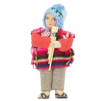 Bolivian Doll, Handcrafted Bolivian Doll, Soft Sculpture Bolivian Doll, Collectible Bolivian Doll, Bolivian Musician Doll