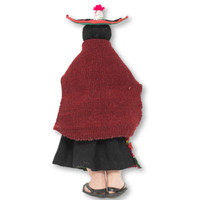 Cusco Peru Doll Handmade Cotton and Wool Traditional Dress with Llama 9" x 4" x 3"