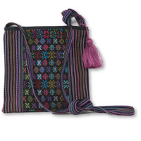 Up-cycled Traditional Huipil Short Handle Bag, from Todo Santos Guatemala, 8.5" x 8.5" 085
