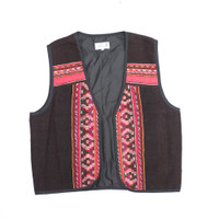 Unisex Bolivian Vest made from Traditional Antique Manta Size Large