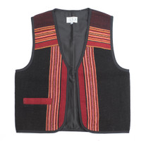 Unisex Bolivian Vest made from Traditional Antique Manta Size Medium