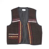 Unisex Bolivian Vest made from Traditional Antique Manta Size Medium