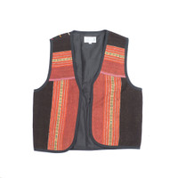 Unisex Bolivian Vest made from Traditional Antique Manta Size Small