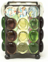 Saints encased in Resin beads  3" x 3.75" x 3" Folk Art 136