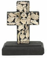 Standing Milagro Cross with Charms 5" x 4" x 2.5" Folk Art 179