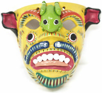 Clay Dance Mask, Folk Art Home Decor