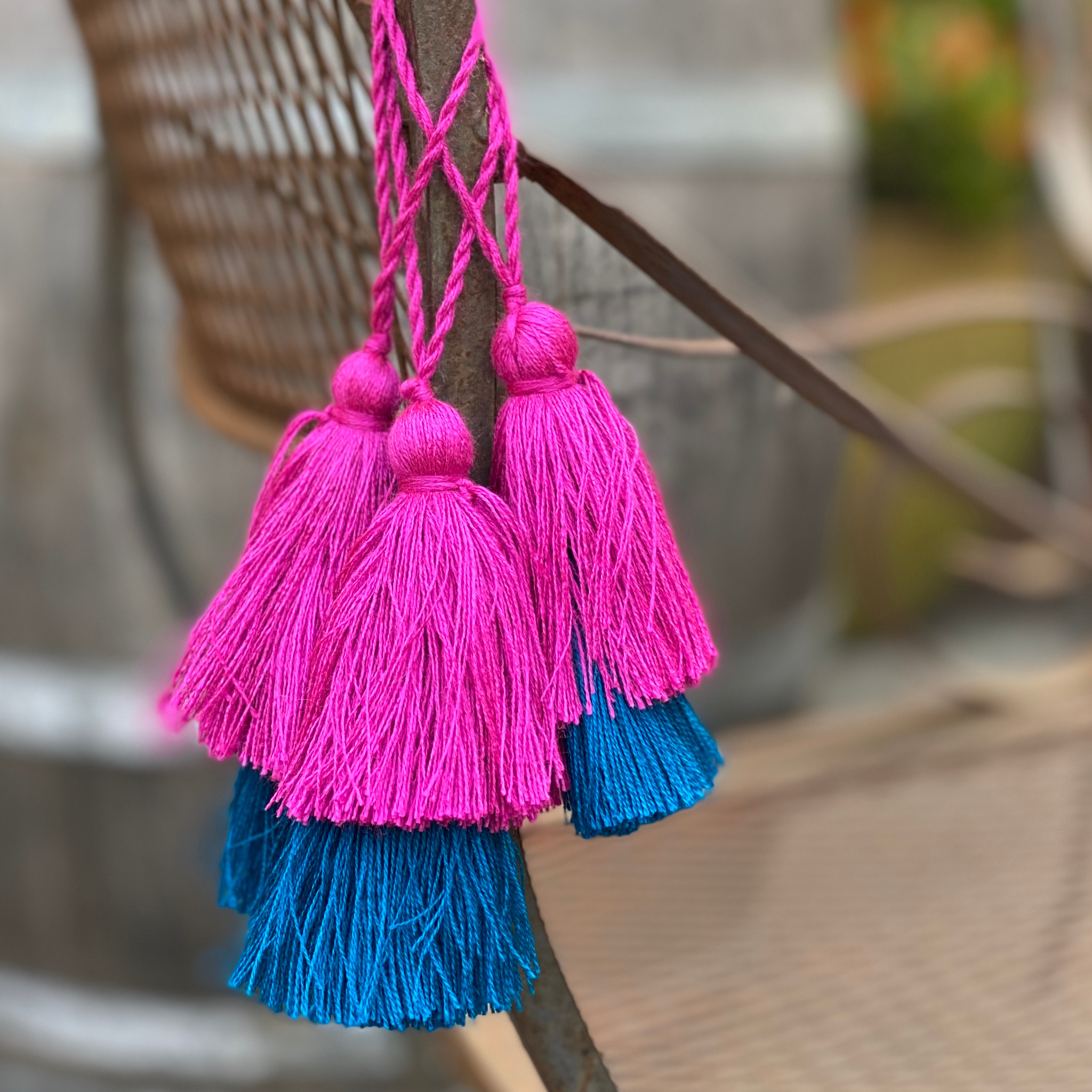 amokk Chunky Small Tassels for Bookmarks with Hanging Loop Cute Tassels for  Crafts Jewelry Making 2.9-inch 24 Pcs (Pink)