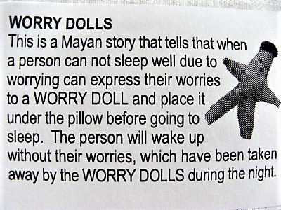 worry dolls small mini figurine decorative handmade cotton multicolor Fair trade peace friendship
