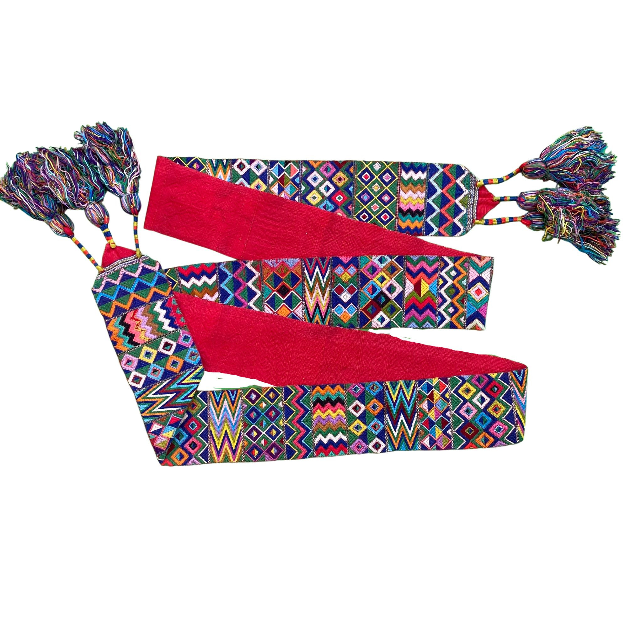aguacatan belt, guatemalan hair tie, foot loom, hand woven, cinta, wrapped