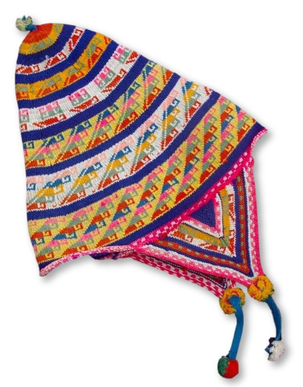 antique bolivian hat, handwoven wool , traditional hat