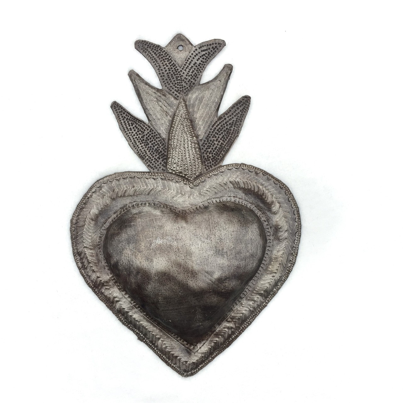 Metal Heart Sacred Devotional Milagro Charm Haitian Metal Art