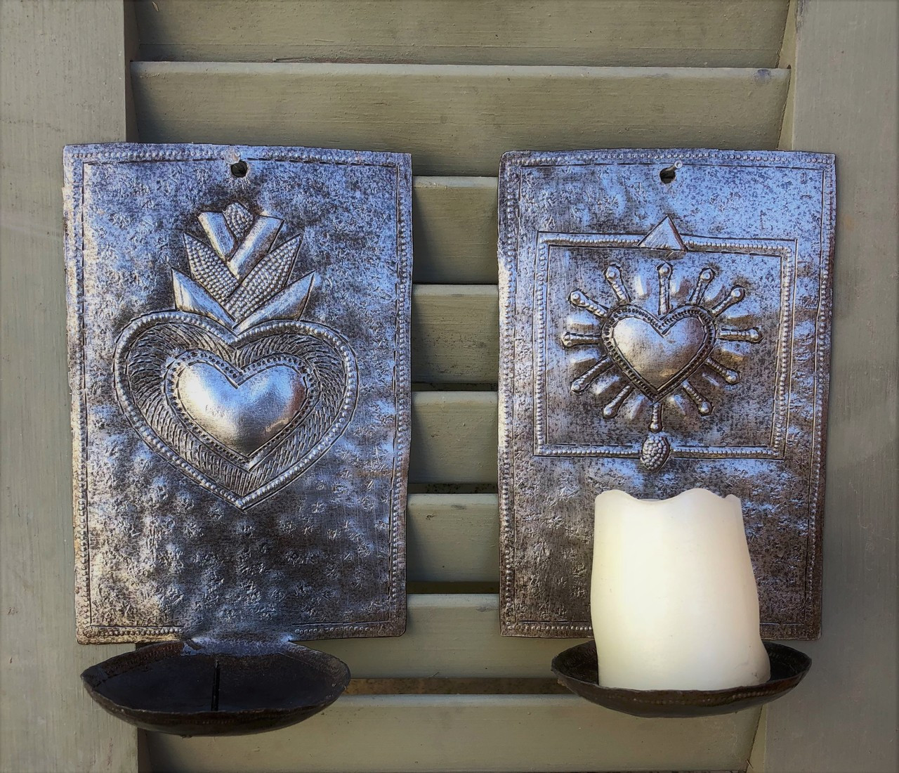 Heart Wall Candle Holders, Haiti, Fair Trade, It's Cactus, sconce