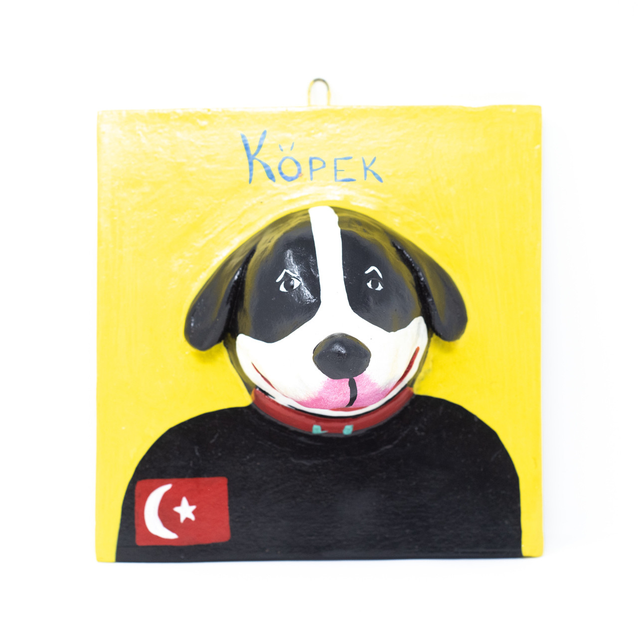 Ortega Dog Plaque From Turkey Made in Mexico, OneofaKind Ortega Dog