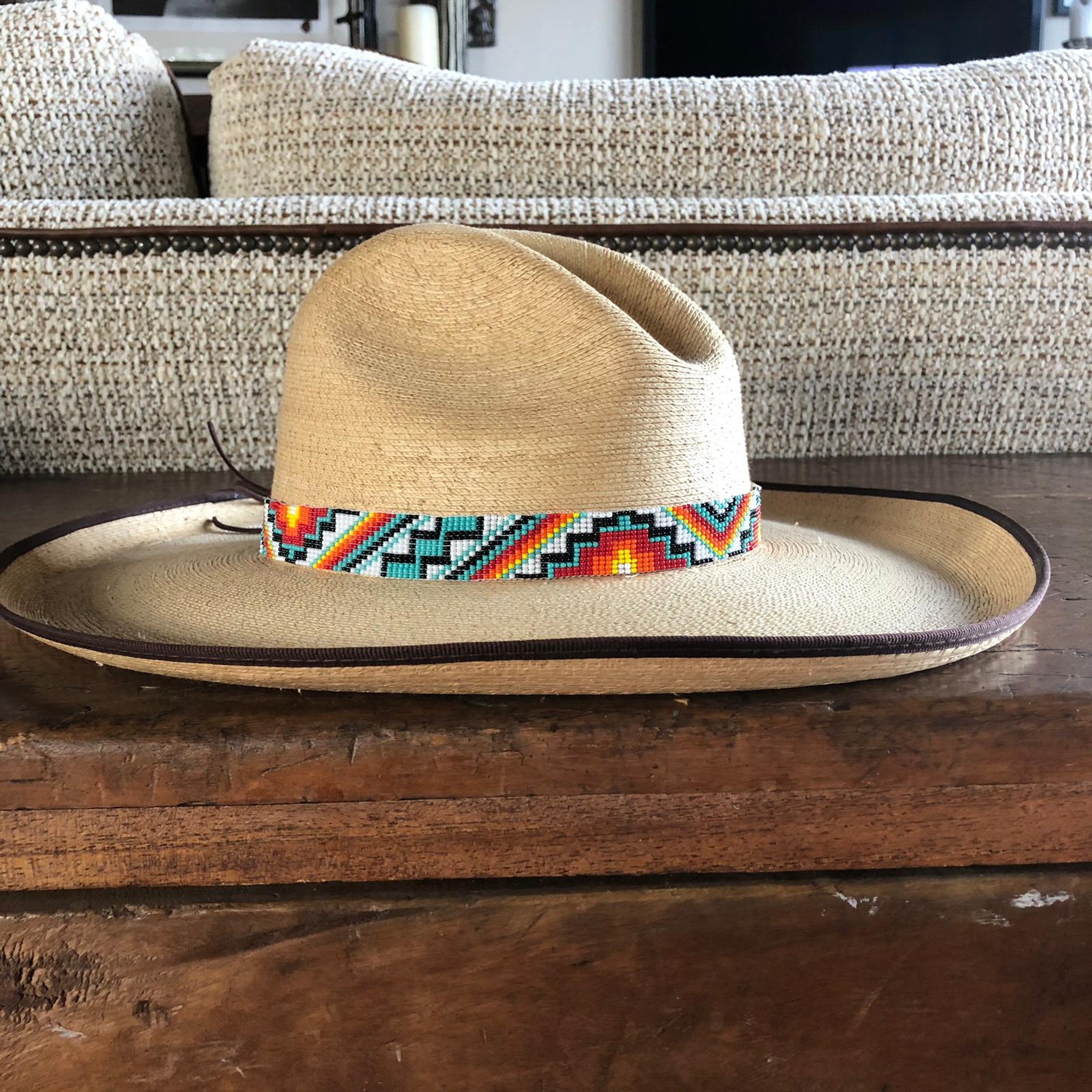  Handmade Western Cowboy Hatband with Silver, Turquoise, Thin  Black Horn Hairpipe bead hat band, Handmade, For Men or Women, Cowgirl or Cowboy  Hatband : Handmade Products
