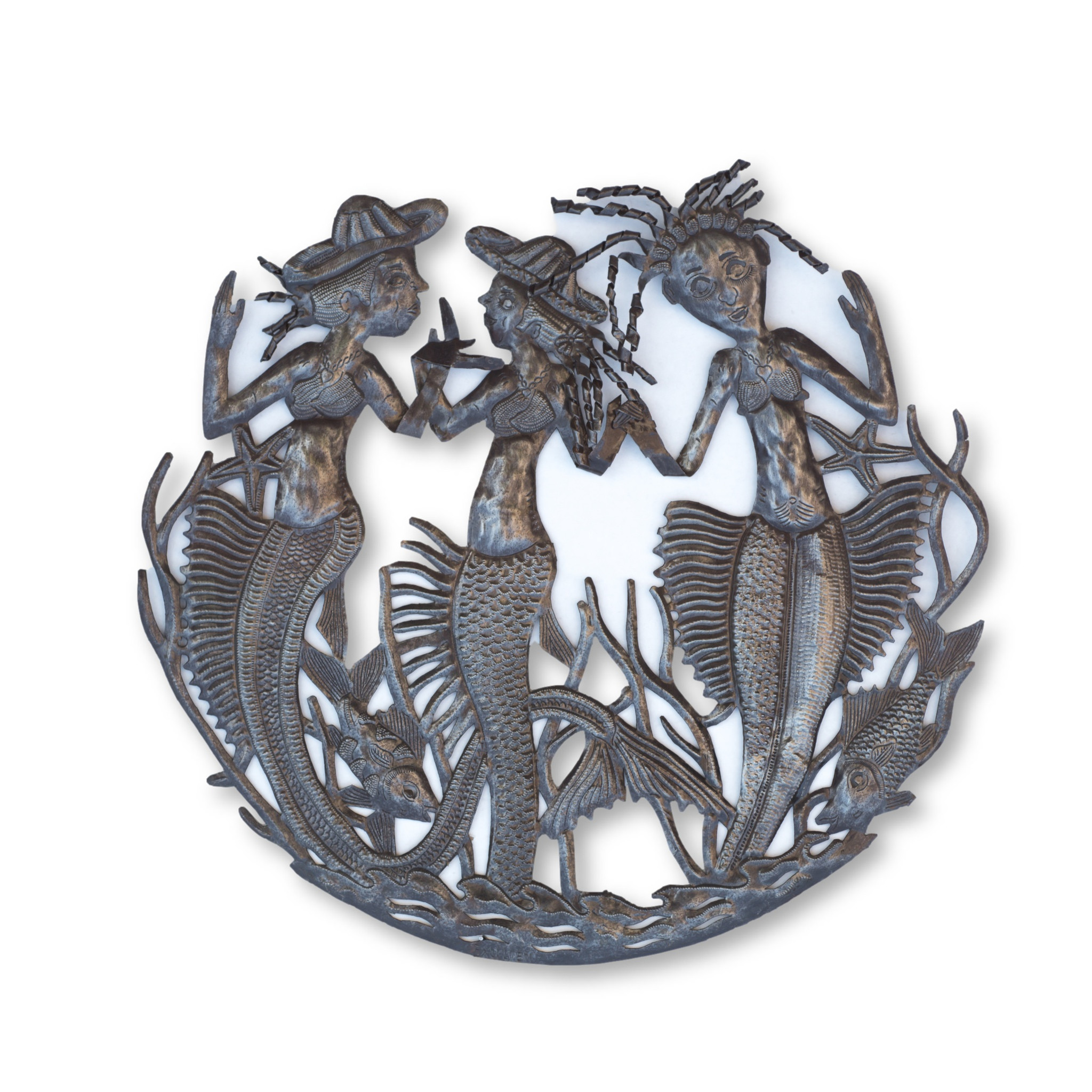 Sea Life Home Decor, Musical Mermaid Dancers, Handmade Fair Trade Sculpture