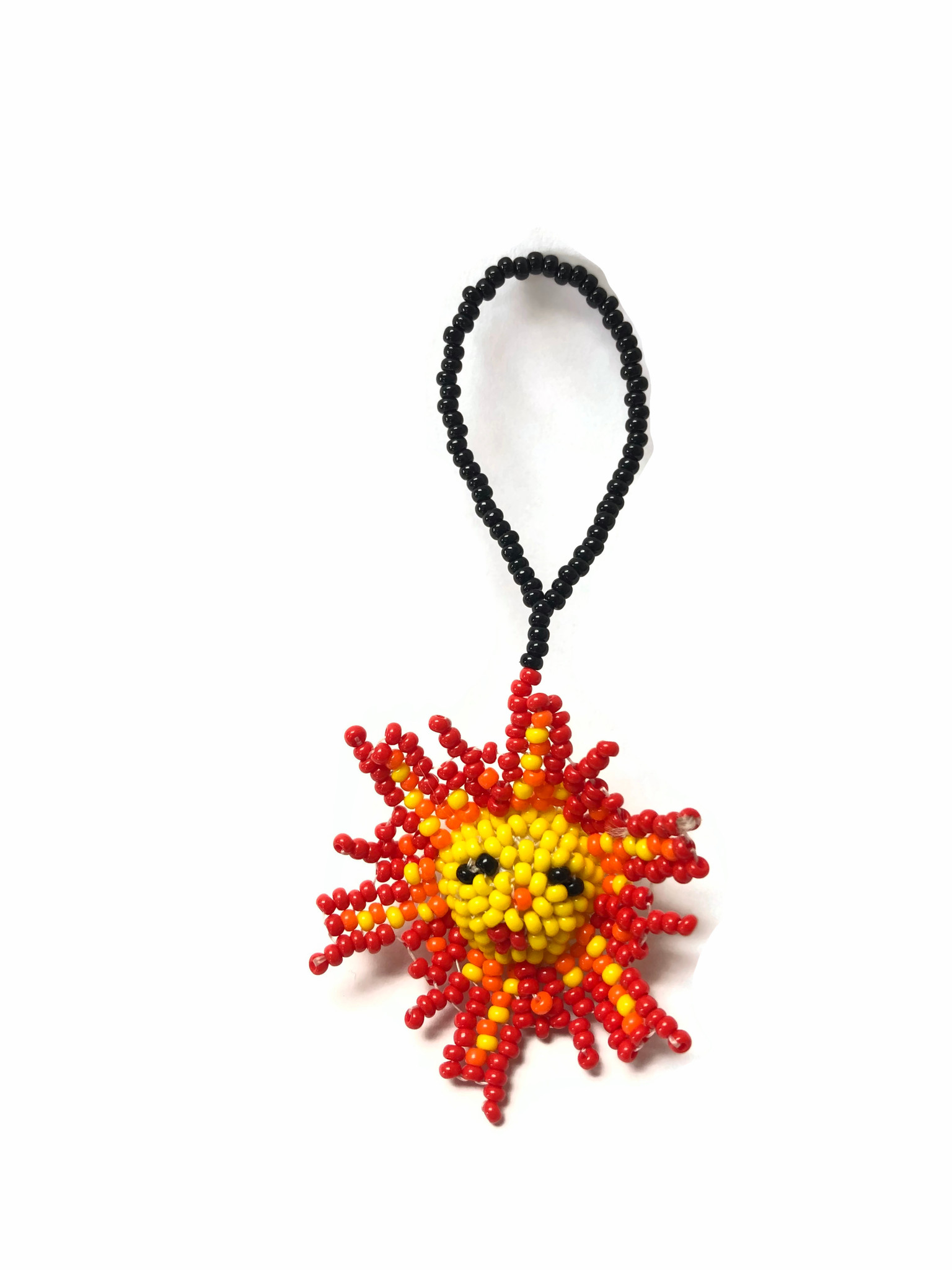 MINI BEADED SUN, SMALL FIGURINE HANGING ORNAMENT HANDMADE IN GUATEMALA CHARM