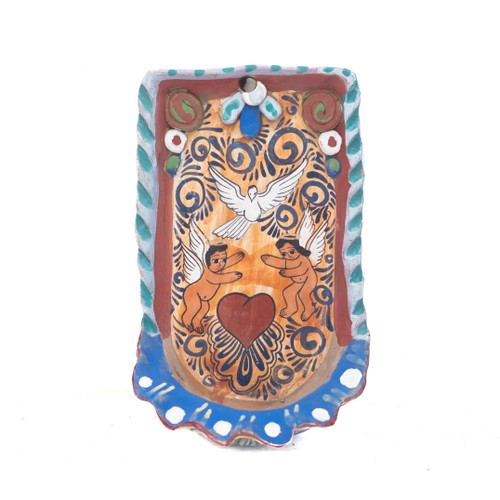 Angelic Heart, Angel Milagro, Angelic Milagro & Dove, Peaceful Altar, Clay Altar, Ceramic Altar