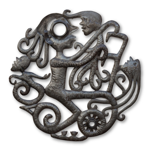 Voodoo Creature, Religious Decor, Haitian Religion, Haiti, Limited Edition, Eco-Friendly, Sustainable, Wheel, One-of-a-Kind, Handcrafted, Handmade