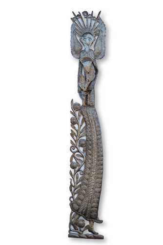 Flower Angel, Its Cactus, Haiti, Haitian Art, Haitian Metal, Sculpture, Recycle, Recyclable, Sustainable, Eco-Friendly, Handcrafted, Handmade, Floral Art, Spring, Home Decor, Farmhouse, Metal, Steel, One-of-a-Kind, Limited Edition, Garden Decor, Interior Design