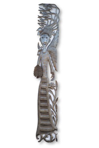 Angel, Christmas Tree, Winter, Wind, Angelic, Sustainable, Eco-Friendly, Recycle, Recyclable, One-of-a-Kind, Limited Edition, Vintage Art, Metal, Steel, Handcrafted, Handmade, Haiti, Haitian, Home Decor, Garden Decor, Interior Design, Fair Trade, Farmhouse