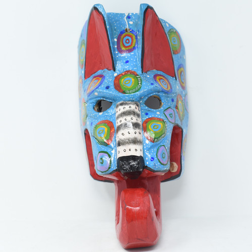 Traditional Mask used in Dance Festival, Jaguar Mask Hand Carved in Guatemala 10" x 6.5" x 5.5"