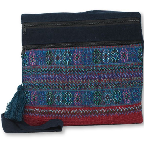 Up-cycled Huipil Shoulder Bag, from Todo Santos Guatemala, 12" x 12" 090
