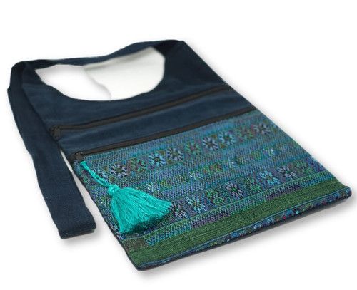 Up-cycled Huipil Shoulder Bag, from Todo Santos Guatemala, 12" x 12"