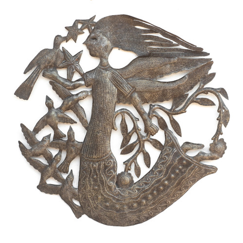 Michee Ramil Remy, Angel, Angelic, Guardian Angel, Birds, Stars, Metal, Steel, Oil Barrels, Handmade, Handcrafted, Leaves, Trees  Michee Ramil Remy, Angel, Angelic, Guardian Angel, Birds, Stars, Metal, Steel, Oil Barrels, Handmade, Handcrafted, Leaves, Trees