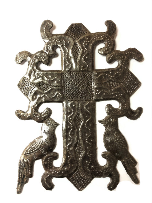 Birds with Cross, Spiritual Handmade Plaque, Authentic Upcycled Haitian Artwork, Decorative Wall Hanging Décor, 5 x 7 Inches Birds with Cross, Spiritual Handmade Plaque, Authentic Upcycled Haitian Artwork, Decorative Wall Hanging Décor, 5 x 7 Inches