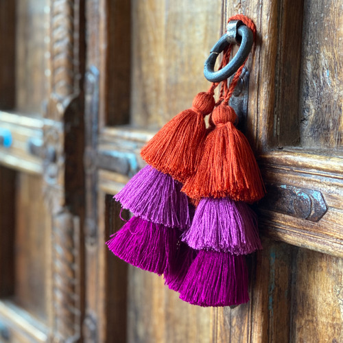 Fall Festive Tassels, 3 Layered, Decorative Keepsake Embellishments, Arts and Crafts, Christmas Giving 1.5 x 8 Inches 