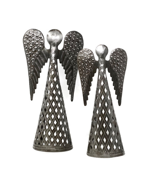 Angel with Star, Christmas Angels, Set of 2 Table Top Holiday Decorations, Festive Celebrations Handmade in Haiti 15, 13, Inches Tall Angel with Star, Christmas Angels, Set of 2 Table Top Holiday Decorations, Festive Celebrations Handmade in Haiti 15, 13, Inches Tall