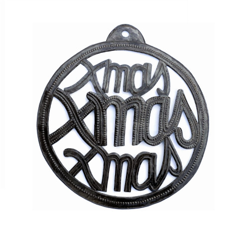 Christmas Wall Hanging Decorations, Hang on Front or Window, Handmade in Haiti, Jingle Bells, Haitian Upcycled Artwork, 16 x 17 Inches Christmas Wall Hanging Decorations, Hang on Front or Window, Handmade in Haiti, Jingle Bells, Haitian Upcycled Artwork, 16 x 17 Inches